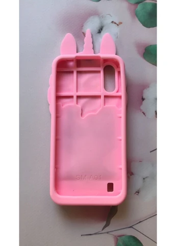 Чохол силіконовий 3D Case з плаваючими блискітками на Samsung Galaxy A01 рожевий Єдиноріг Creative (359496291)