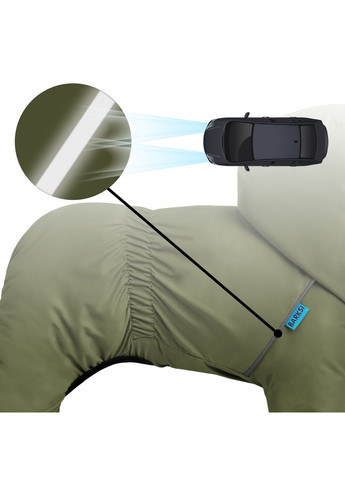 Комбінезон-дощовик для собак Textile Оливковий Barksi (370549564)