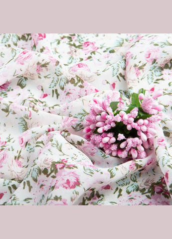 Ткань шифон креп розы розовые, цветочный IDEIA (293068401)