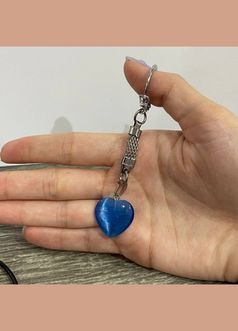 Кулон с натуральным камнем Улексит кошачий глаз в форме сердца на цепочке в подарочной коробочке No Brand (331291741)