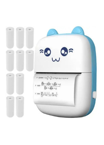 Портативний міні-фотопринтер термопринтер з миттєвим термодруком Bluetooth 11х7,8х3,7см (476426-Prob) Блакитний Unbranded (281399272)