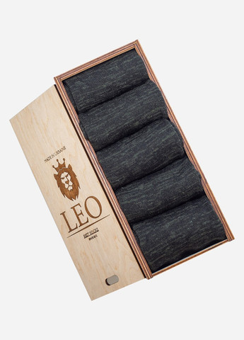 Подарунковий набір чоловічих вовняних шкарпеток у дерев'яній скриньці Тепло Карпат 5 пар. розмір Лео (276070689)