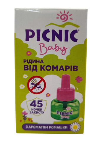 Рідина Baby від комарів з ароматом ромашки 45 ночей Picnic (341530507)