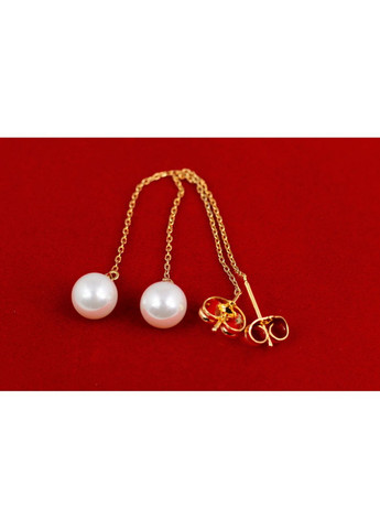 Сережки протяжки з перлиною 8.5 см золотисті love-shopping Xuping Jewelry (355799294)
