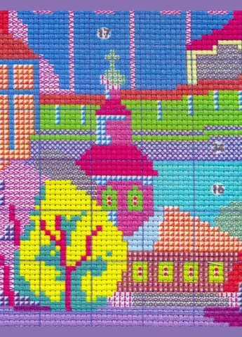 Набір для вишивання за нанесеною на канву схемою "Spring castle" . AIDA 14CT printed, 36*29 см Joy Sunday (313614246)