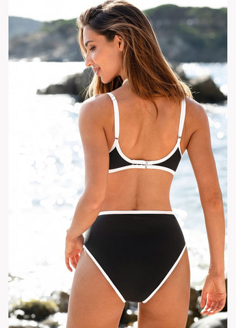 Черно-белые купальные трусики однотонные CUPSHE