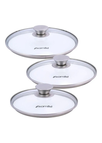 Набор кастрюль из нержавеющей стали 6 предмета для индукции и газа (1,5л, 2л, 3л) KM- hjk Kamille 4905 (360880090)