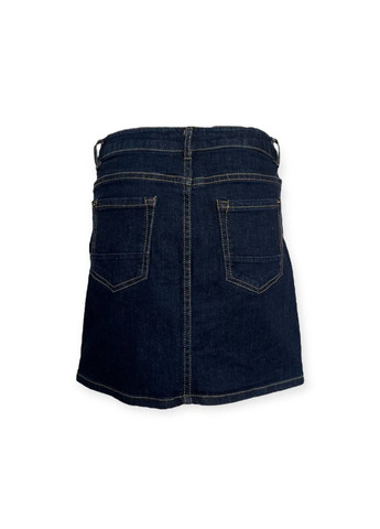 Темно-синяя повседневная однотонная юбка темно-синий Etam