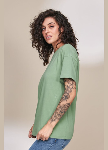 Светло-зеленая стильная футболка для беременных и кормящих мам зеленая Юла мама
