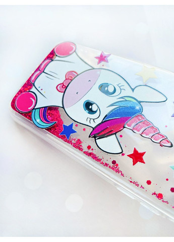 Чехол с плавающими блестками на Xiaomi Redmi Note 10 Pro/10 Pro Max Единорог (принт 102) CASE CONTROL (360665154)