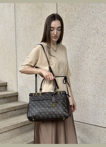 Жіноча сумка Guess з двома ручками коричнева No Brand (296576470)