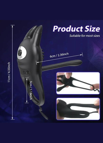 Віброкільце для члена: ерекційне кільце з насадкою для пенісу, насадки на член для ерекції та продовження статевого акту No Brand (331146257)