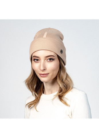 Шапка біні жіноча віскоза бежева РАМІН LuckyLOOK 597-310 (322792815)