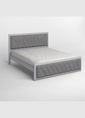 Односпальная деревянная кровать Барселона Б6 (RAL-7040)/Аляска 93 (Серый) 90х190 см (MBG-14390) Mebigrand (366085705)