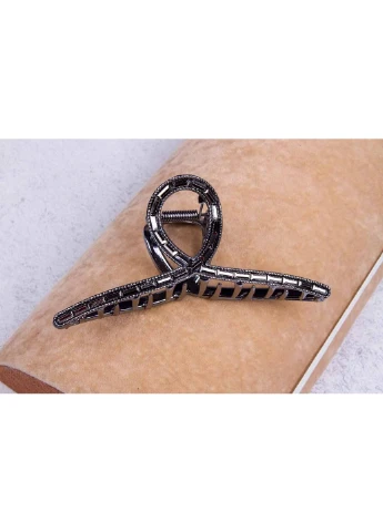 Крабік для волосся, великий, металевий, чорні стрази Fashion Jewelry (386515638)