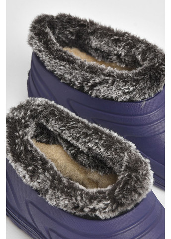 Фиолетовые калоши детские на меху фиолетового цвета Let's Shop со шнурками