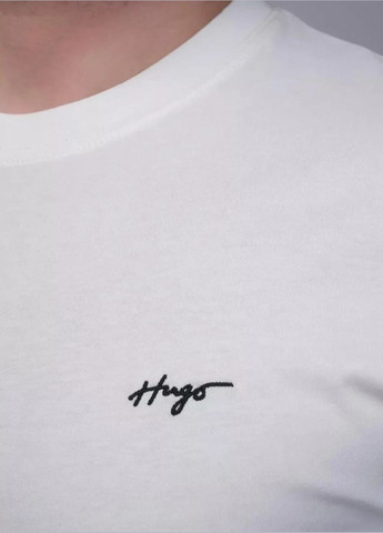Белая футболка мужская Hugo Boss Relaxed-Fit Handwritten Logo