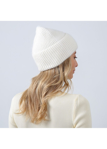 Шапка біні жіноча ангора з віскозою біла ДАФФІ LuckyLOOK 880-276 (352690917)