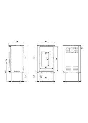 Сталева піч Home ORBIS LOG Сірий Defro (370384725)
