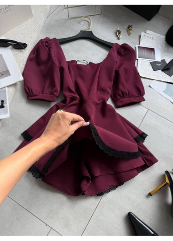 Жіночий комбінезон No Brand комбінезон-шорти однотонний бордовий повсякденний, вечірній, кежуал костюмна