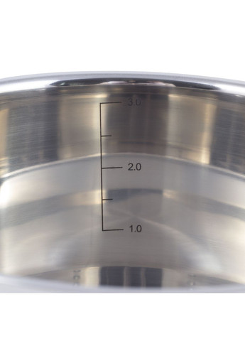 Каструля з кришкою 3,1 л з нержавіючої сталі для приготування їжі для індукції і газу KM-5855 Kamille (371898227)