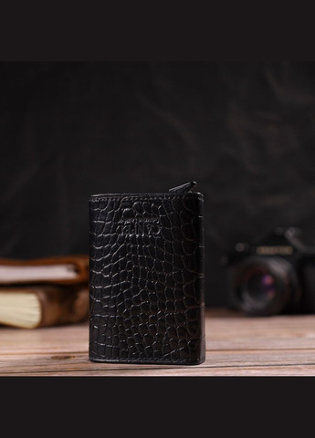 Картхолдер унисекс в три сборки с автоматическим механизмом из натуральной кожи 21930 Черный Canpellini (340934522)