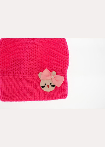 Шапка для девочки вязаная Бантики розовая 12м+ (34594) BABYKROHA (323470025)
