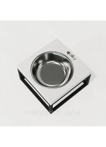 Миска на підставці для котів і маленьких собак Base Solo S (1 × 0,45 л) Solo S-18187-BLWH Hollky (365652784)