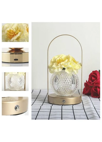 Настільна лампа LED нічник Rose Crystal KNXSTD01 Yellow світильник у формі букета троянд 5 шт. Lesko (401804556)