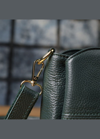 Кожаная сумка для женщин с тремя отделениями 22977 Зеленый Vintage (348358986)