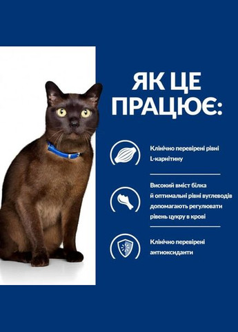 Сухий корм для кішок лікування цукрового діабету та ожиріння Prescription Diet m/d Diabetes Management з куркою 1.5 кг Hill's (316088283)