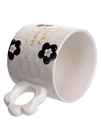 Чашка для кофе и чая фарфоровая Lucky Flower 420 (мл) хорошая оригинальная кружка на подарок Белая FM-14D (A-047576) Yiwu (369724000)