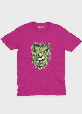 Розовая демисезонная футболка для мальчика с принтом супергероя - халк (ts001-1-fuxj-006-018-012-b) Modno