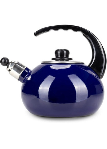 Чайник емальований 2,5л із свистком темно-синій для кип'ятіння води з бакелітовою ручкою Kamille (368977688)