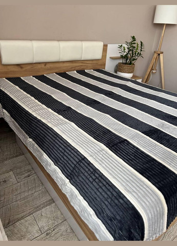 Плед шарпей евро плюшевый пушистый 200х230 см Серый (П4Кpolosa-sharpey-001-01) No Brand (308754761)