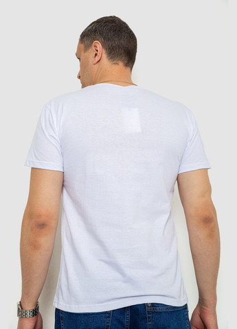 Белая футболка мужская патриотическая 226r040 с длинным рукавом Ager