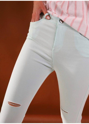 Джеггинсы женские рваные мятные BSZZ - (305847676)