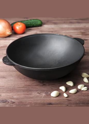 Чавунна сковорода WOK з чавунною кришкою 4,7 л Brizoll (322732462)