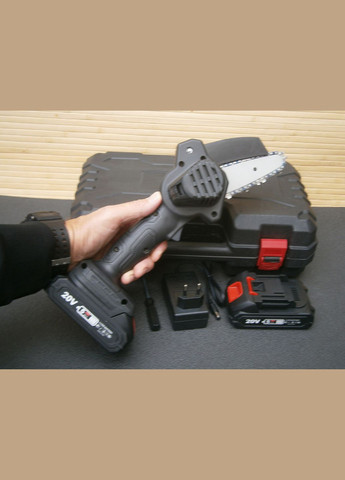 Міні пилка акумуляторна ланцюгова Mini Electric 20V з двома акумуляторами в кейсі No Brand (302391870)