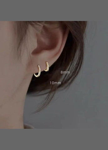 Сережки кільця для хряща 10 мм (пара) золотисті DeKolie (296481813)