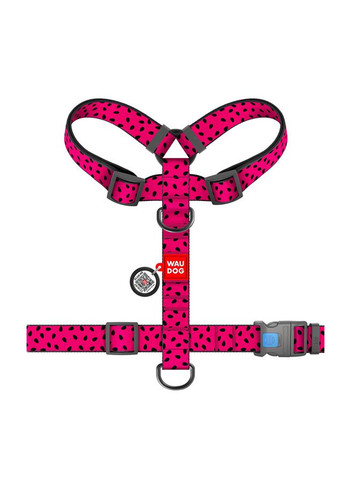 Шлея для собак анатомічна H-подібна WAUDOG Nylon з QR-паспортом, малюнок "Кавун", пластиковий фастекс,, Ш 35 мм, А 56-95 см, В No Brand (363200091)