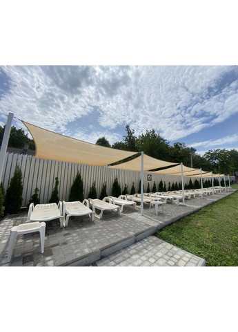 Тент навіс затінюючий квадратний 3х3м Сітка (Бежевий) No Brand (332637287)
