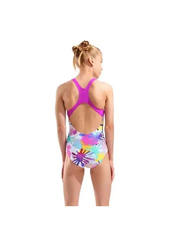 Комбинированный летний закрытый купальник для девочек spraying swimsuit swim pro bac белый, розовый Arena