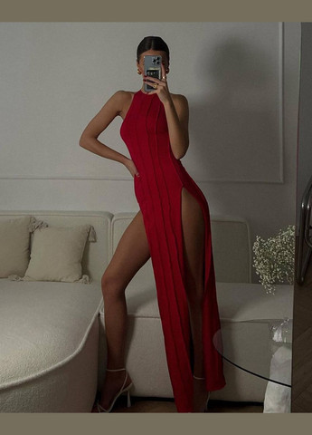 Червона повсякденний, кежуал сукня жіноча No Brand однотонна