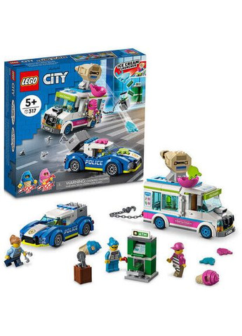 Конструктор City Погоня поліції за вантажівкою з морозивом 317 деталей (60314) Lego (292132567)