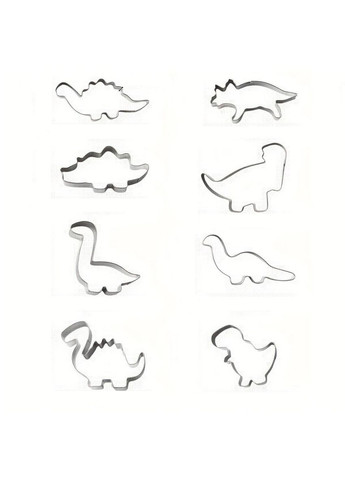 Формы для печенья в виде динозавриков, набор из нержавеющей стали 8 шт. No Brand (370290391)