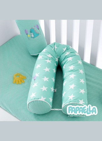 Бортик валик защитный мультифункциональный PAPAELLA 60х15 см, 120х15 см, детская кроватка, мята IDEIA (302975656)