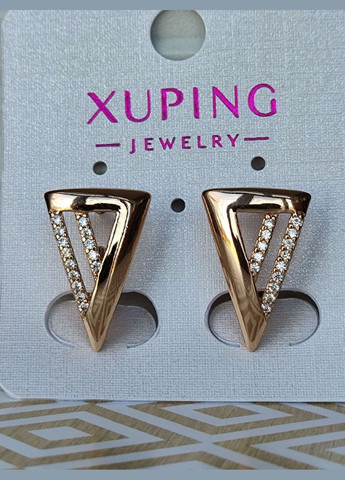 Сережки тренд xuping медичний сплав позолота медичне золото позолочені Xuping Jewelry (336190220)