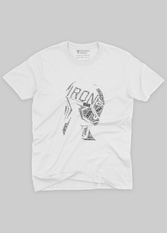 Біла демісезонна футболка для дівчинки з принтом супергероя - залізна людина (ts001-1-whi-006-016-002-g) Modno