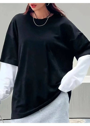 Лонгслив в стиле с эффектом двух слоев из двунити — ЗАМЕР В ОПИСАНИИ DK/DL Мода без кордонів (369899412)